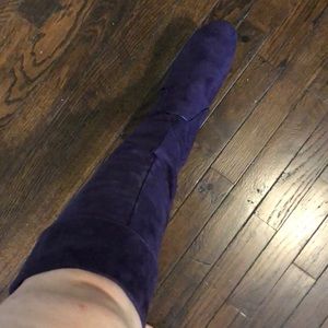 Purple Suede Cuffed Boot